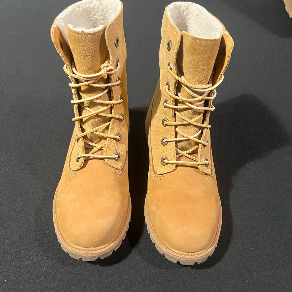 Tan Lace-Up Boots